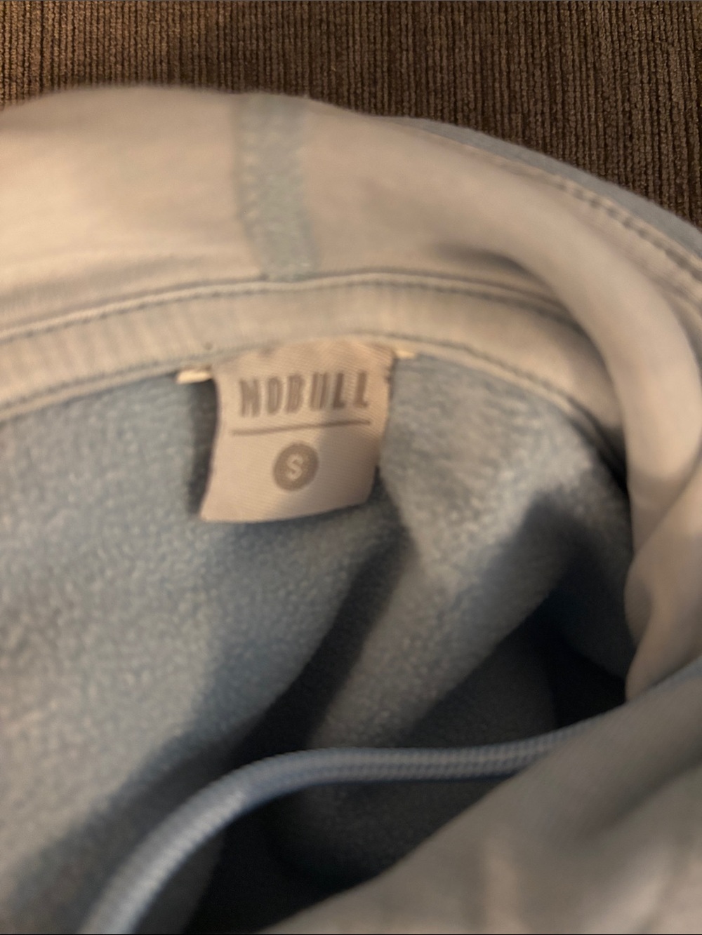 NOBULL Women’s Light Blue to Gray Ombre Turtleneck Pullover - Picture 3 of 3